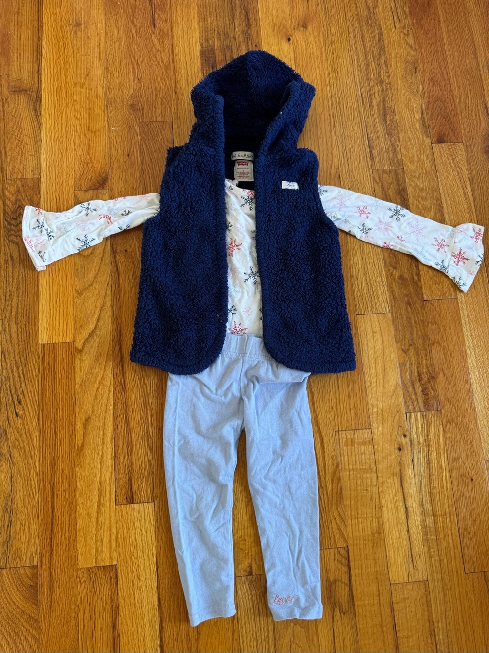 Levi's Navy Hooded Sherpa Vest for Kids